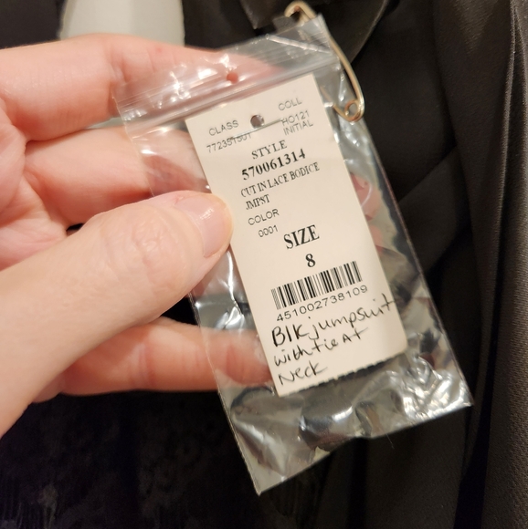 White House Black Market black cut in lace bodice jumpsuit size 8 - Picture 8 of 11